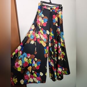 Antonello Serio Floral Wide Leg Pants Made in Italy